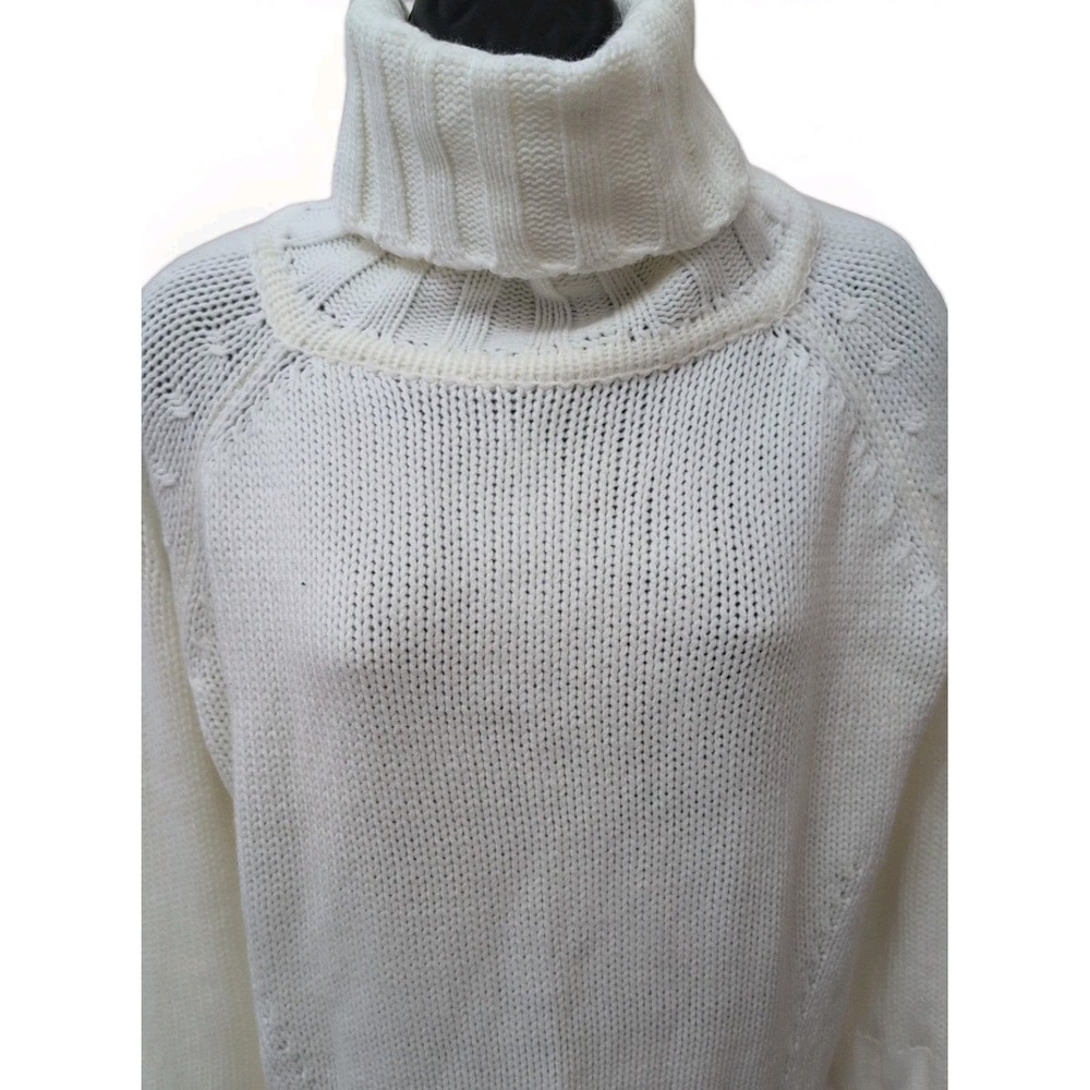 Aemi + Co Women's Funnel Neck Turtleneck Sweater Size Medium Cream NWT
